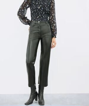 Aritzia Wilfred Melina Vegan Leather Cropped Pants Women's 0 Straight Leg Sexy‎